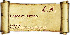 Lampert Antos névjegykártya